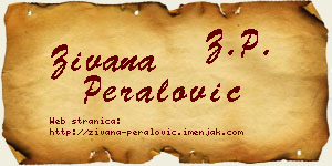 Živana Peralović vizit kartica